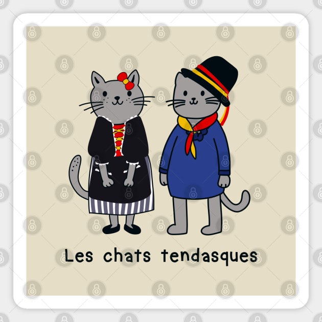 Les chats tendasques - village de Tende, Vallée de la Roya Magnet by Babush-kat